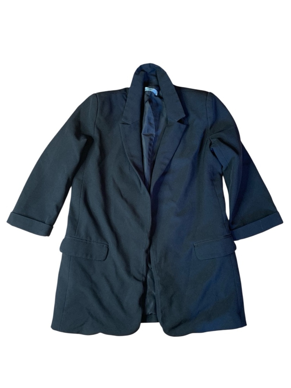 Venice Love Black Open-Front Blazer - Size XS - Minimalist Professional Jacket